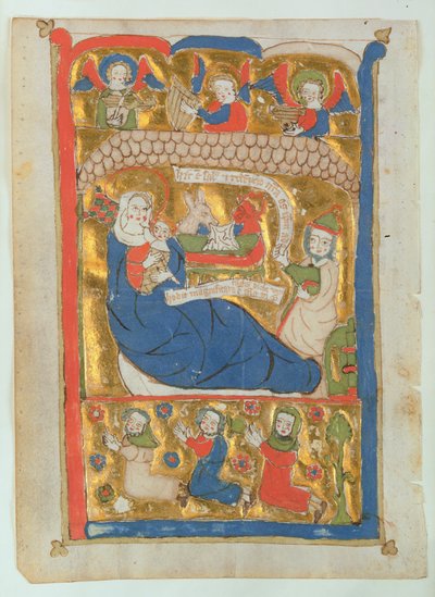Doğuş Sahnesi (vellum üzerinde wc) by German School