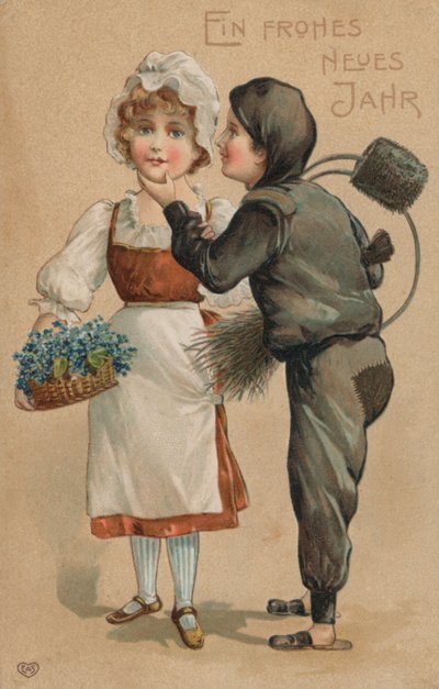 Yeni yıl kartı (renkli taş baskı) by German School