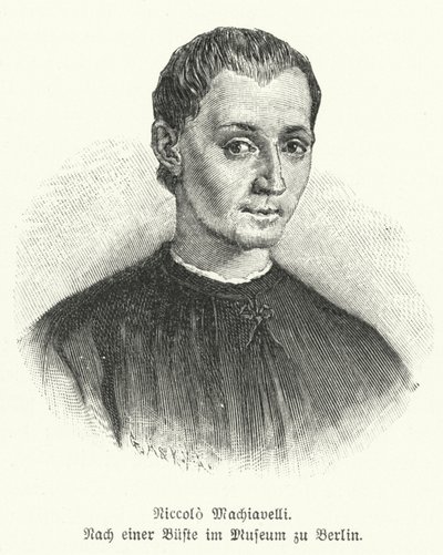 Niccolo Machiavelli, İtalyan diplomat, politikacı, filozof ve yazar (lito) by German School