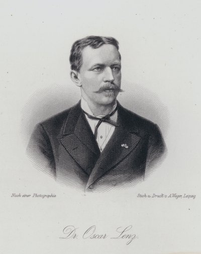 Oskar Lenz, Alman-Avusturyalı jeolog ve mineralog (gravür) by German School