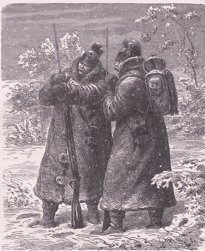 Karda karakol, Cassells History of the War Fransa ve Almanya arasındaki Cassell ve Company Limited tarafından yayınlandı, c.1890 (lito) by German School