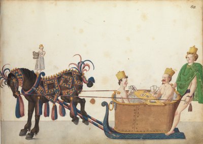 Geçit töreninde yarışma kızağı, c.1640 by German School