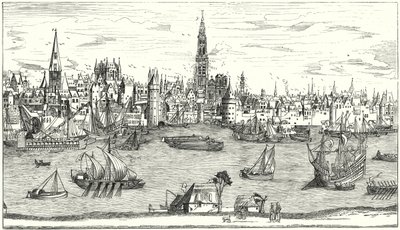 16. yüzyılın başında Anvers Panoraması (gravür) by German School