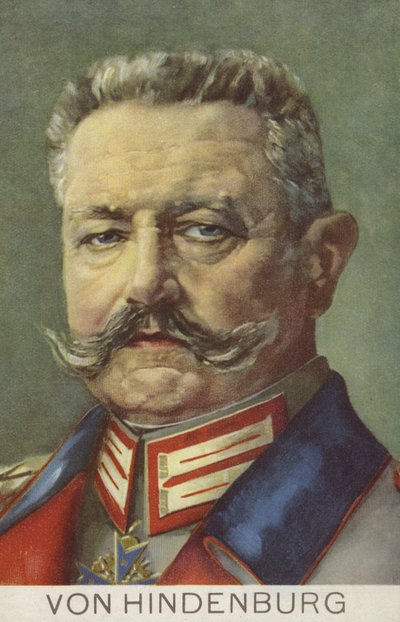 Paul von Hindenburg, Alman Mareşal ve politikacı (renkli taş) by German School