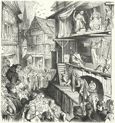 16. Yüzyılda Bir Tutku Oyununun Performansı (gravür) by German School
