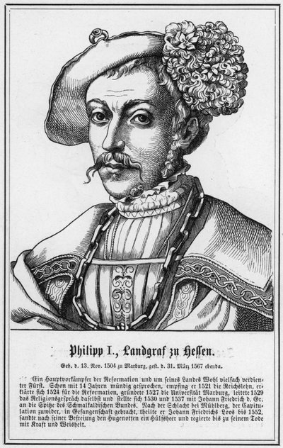 Philip I, Hessen Landgrave (gravür) by German School