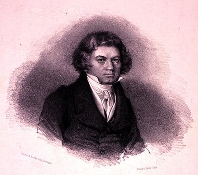 Faustin Herr tarafından oyulmuş Ludwig van Beethoven (1770-1827) portresi (litho) by German School