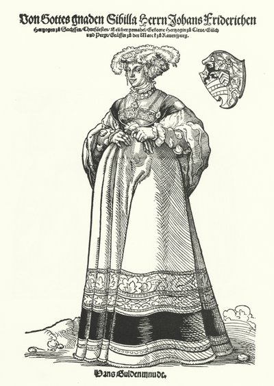 Sibylle, Saksonya Düşesi portresi (gravür) by German School