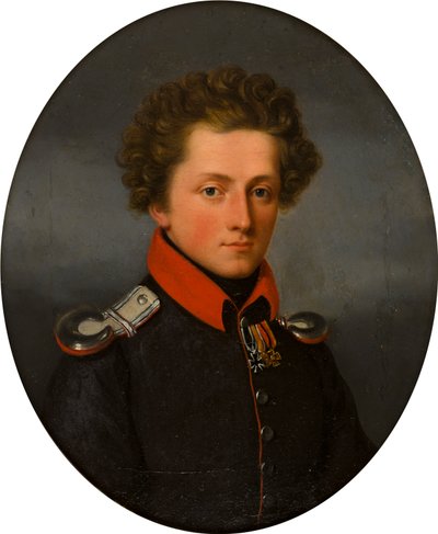 Genç Bir Subay Portresi, c.1801-99 (tuval üzerine yağlı boya) by German School