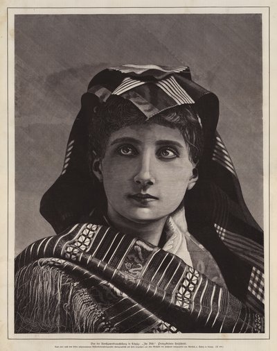 Bir kadının portresi, Sanat ve El Sanatları Sergisinden ödüllü gravür, Leipzig, Almanya by German School