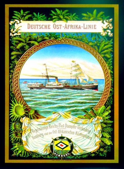Alman Doğu Afrika Hattının reklam afişi, 1890 by German School