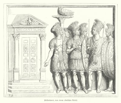 Praetorian Muhafızlar, bir Roma kabartmasından sonra (gravür) by German School