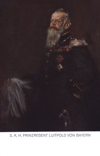 Bavyera Prens Naibi Luitpold (renkli taş baskı) by German School