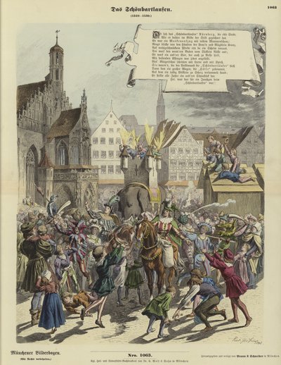 Schoenbartlaufen alayı, Nürnberg, Almanya, 1349-1539 by German School