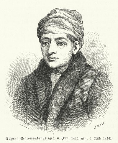 Regiomontanus, Alman Rönesans matematikçisi ve astronomu (gravür) by German School