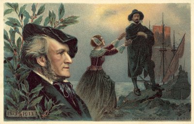 Richard Wagner ve The Flying Dutchman operasından bir sahne by German School