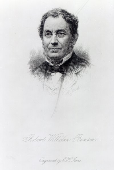 Robert Wilhelm Bunsen, C.H Jeens tarafından oyulmuş by German School