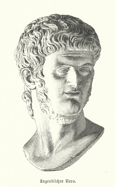 Roma İmparatoru Nero gençliğinde (gravür) by German School