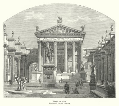 Pallas Roma Tapınağı (gravür) by German School