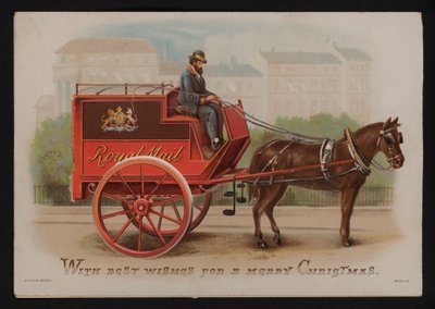 Royal Mail minibüsü, Noel tebrik kartı, 19. yüzyılın sonu veya 20. yüzyılın başı (chromolitho) by German School
