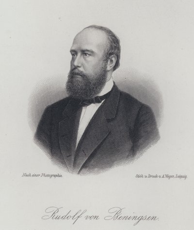 Rudolf von Bennigsen, Alman politikacı (gravür) by German School