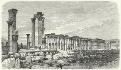 Palmyra, Suriye şehir kalıntıları (gravür) by German School