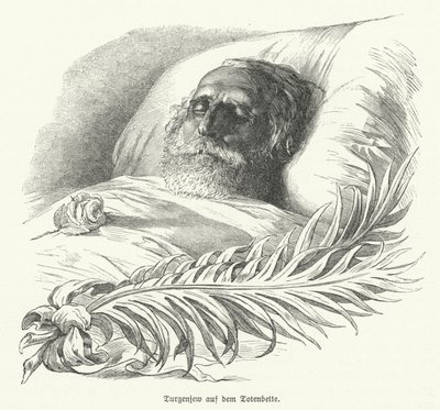 Rus yazar Ivan Turgenev ölüm döşeğinde by German School