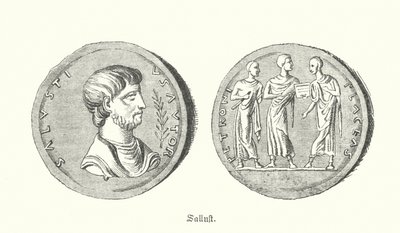 Sallust, Romalı tarihçi ve politikacı (gravür) by German School