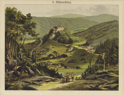 Schwarzburg (renkli taş) by German School