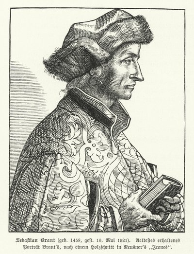 Sebastian Brant, Alman Rönesans hümanisti ve hicivci (gravür) by German School