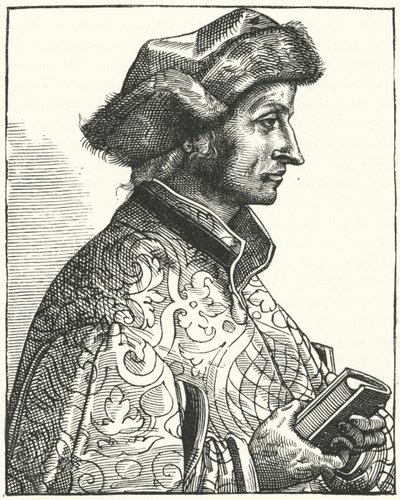 Sebastian Brant, Alman hümanist ve hicivci (gravür) by German School