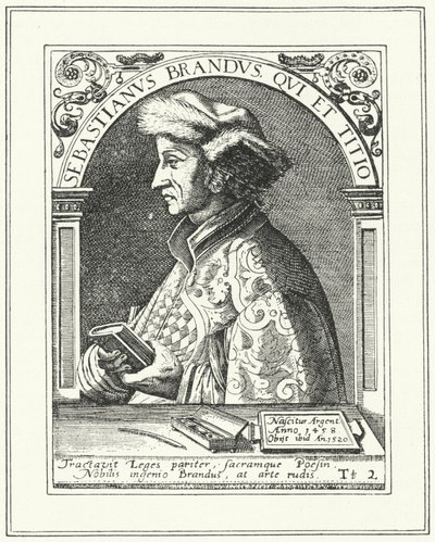 Sebastian Brant, Alman hümanist ve hicivci (gravür) by German School