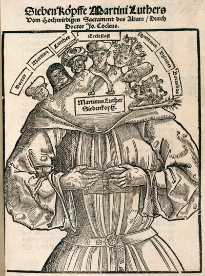 Yedi başlı Martin Luther by German School