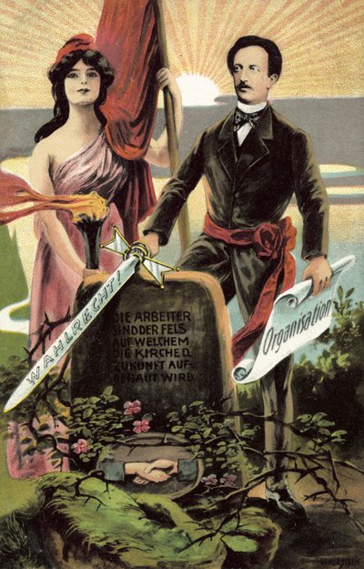sosyalist propaganda kartpostalı by German School