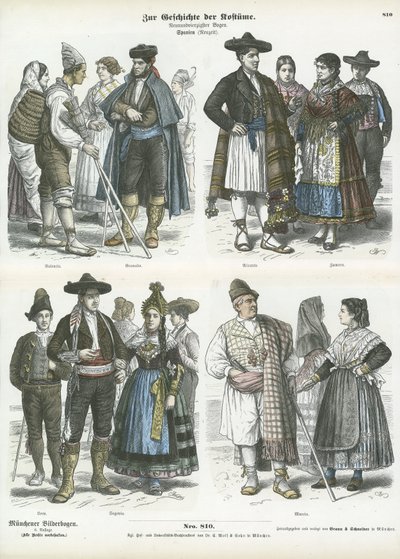 İspanyol bölgesel kostümleri, 19. yy by German School