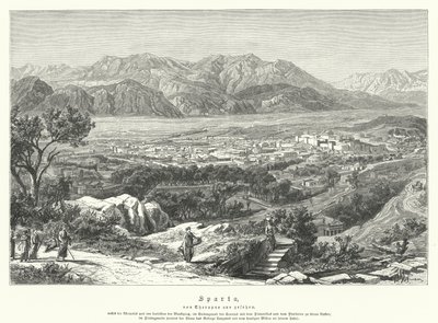 Sparta, Antik Yunanistan (gravür) by German School