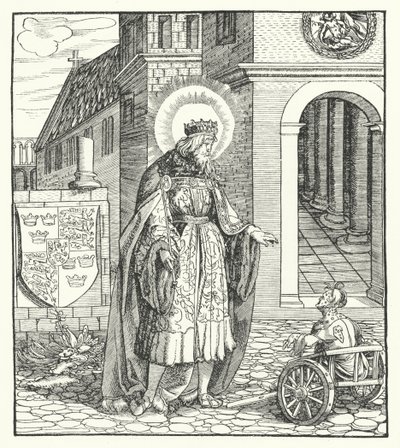 Aziz Edward Confessor, İngiltere Kralı (gravür) by German School