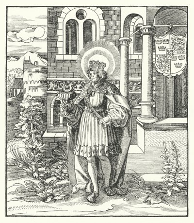 Aziz Edward Şehit, İngiltere Kralı (gravür) by German School