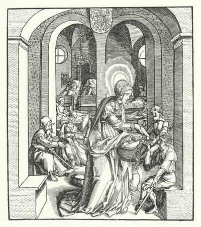 Silezya St Hedwig, Polonya Düşesi (gravür) by German School
