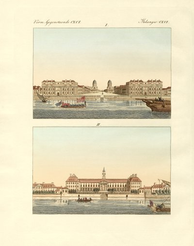 İngiltere'deki garip binalar (renkli gravür) by German School