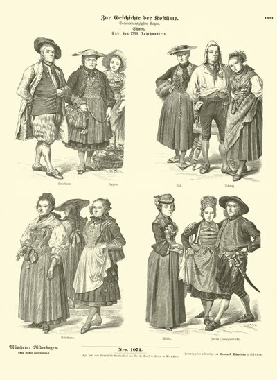 İsviçre kostümleri, 18. yüzyılın sonlarında (gravür) by German School