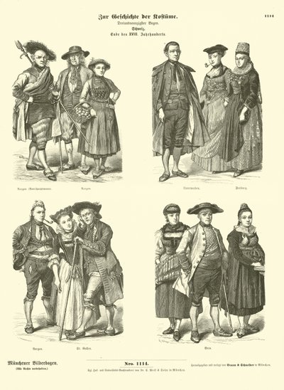 18. yüzyılın sonlarında İsviçre kostümleri by German School
