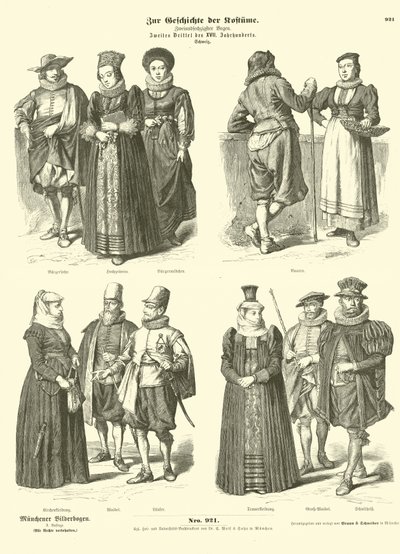 İsviçre kostümleri, 17. yüzyıl ortası by German School