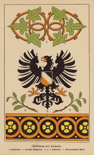 Semboller, amblemler ve motifler (renkli lito) by German School