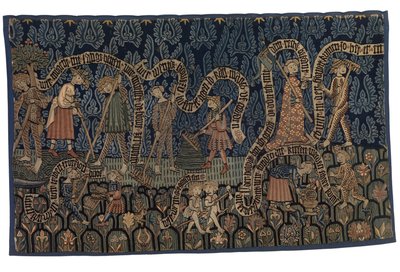 Temmuz ayını gösteren duvar halısı, 1400-25 civarı (yün ve keten) by German School