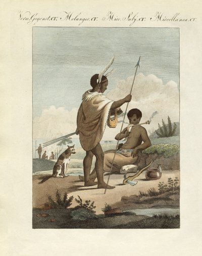 Bechuans (renkli gravür) by German School