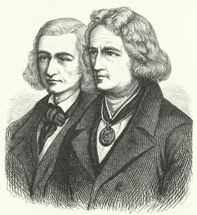 Grimm Kardeşler (gravür) by German School