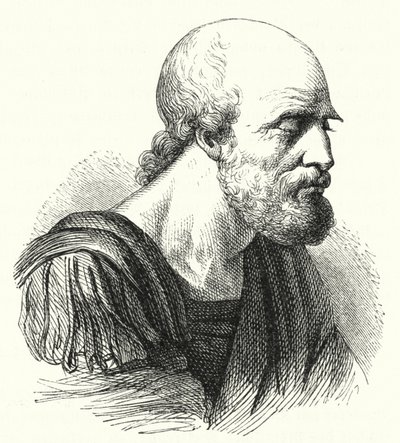 Yaşlı bir adam olarak Bizans generali Belisarius (gravür) by German School
