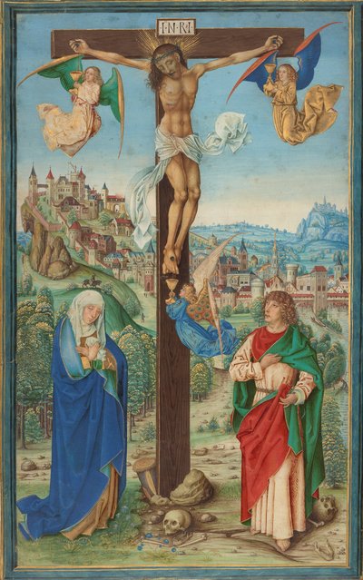 Çarmıha Gerilme, 15. yüzyıl sonu (parşömen üzerine tempera ve altın) by German School