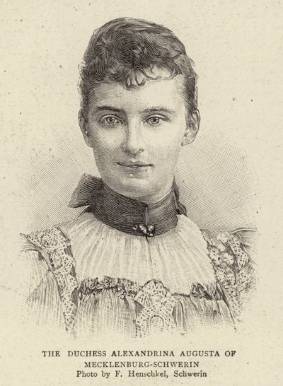 Mecklenburg-Schwerin Düşesi Alexandrina Augusta by German School